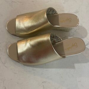 Seychelles gold slides size 7